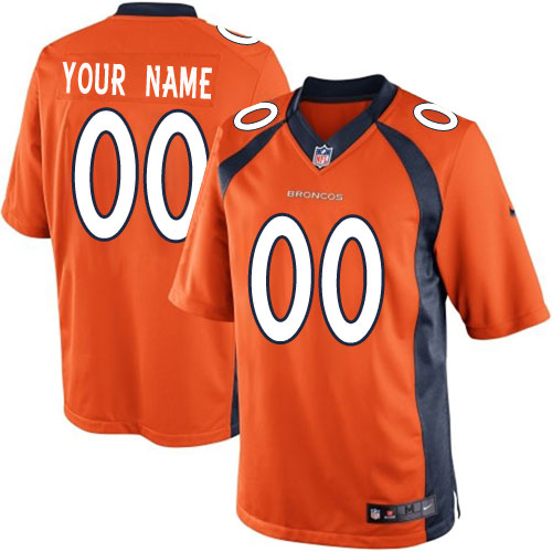 Men's Limited Nike Jersey Orange Home - Customized NFL Denver Broncos